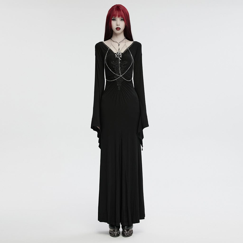 PUNK RAVE Women's Gothic Rose Chain Harness