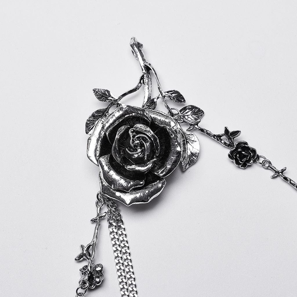 PUNK RAVE Women's Gothic Rose Chain Harness