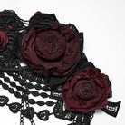 PUNK RAVE Women's Gothic Rose Chain Hip Harness Black-Red