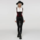 PUNK RAVE Women's Gothic Rose Cutout Lace-up Underbust Corset