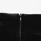 PUNK RAVE Women's Gothic Rose Embroidered Lace-up Fishtailed Velvet Skirt Black-Red