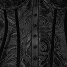 PUNK RAVE Women's Gothic Rose Jacquard Lace-up Overbust Corset Black
