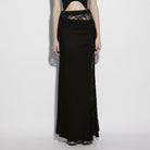 PUNK RAVE Women's Gothic Rose Lace Splice Side Slit Skirt