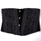 PUNK RAVE Women's Gothic Rose Pattern Lace-up Underbust Corset Black