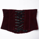 PUNK RAVE Women's Gothic Rose Pattern Lace-up Underbust Corset Red