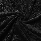 PUNK RAVE Women's Gothic Rose Printed Cutout Bell Sleeved Gown Dress Wedding Dress Black