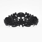 PUNK RAVE Women's Gothic Rose Skull Diamante Crown