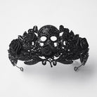 PUNK RAVE Women's Gothic Rose Skull Diamante Crown