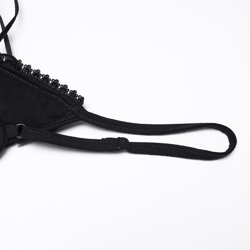 PUNK RAVE Women's Gothic Ruched Cutout Slip Dress