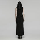 PUNK RAVE Women's Gothic Ruched Hooded Nun Dress