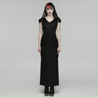 PUNK RAVE Women's Gothic Ruched Hooded Nun Dress Wedding Dress