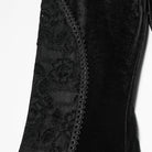 PUNK RAVE Women's Gothic Ruched Lace Splice Flared Velvet Pants