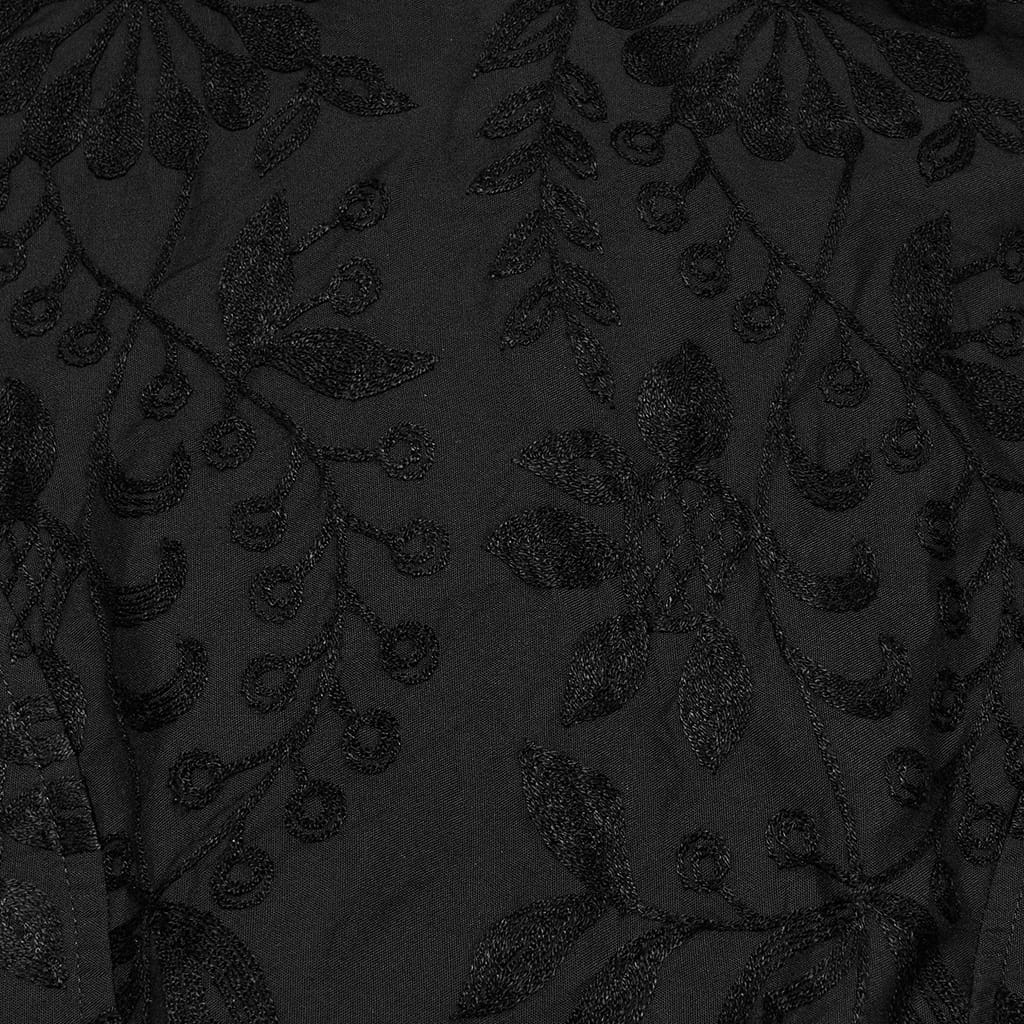 PUNK RAVE Women's Gothic Ruffle Embroidered Bishop Sleeve Shirt