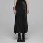 PUNK RAVE Women's Gothic Ruffled Fishtail Skirt