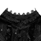 PUNK RAVE Women's Gothic Ruffled Lace Splice Velvet Cape Black