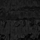 PUNK RAVE Women's Gothic Ruffled Mesh Black Skirt with Belts