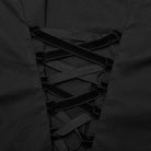 PUNK RAVE Women's Gothic Ruffled Stand Collar Lace-up Shirt Black