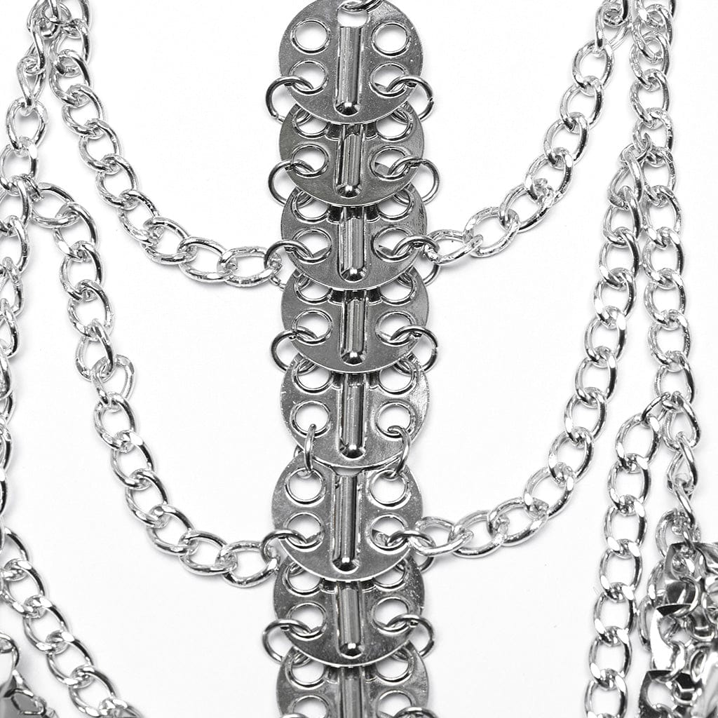 PUNK RAVE Women's Gothic Scale Metal Halterneck Harness
