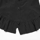 PUNK RAVE Women's Gothic Sheer Ruffled Puff Long Sleeved Shirt