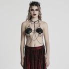 PUNK RAVE Women's Gothic Shell Beaded Chain Halterneck Harness