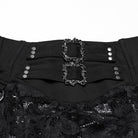 PUNK RAVE Women's Gothic Split Lace Skirt with Studded Chain
