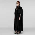 PUNK RAVE Women's Gothic Stand Collar Lace Splice Velvet Cape