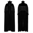 PUNK RAVE Women's Gothic Stand Collar Lace Splice Velvet Cape
