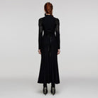 PUNK RAVE Women's Gothic Stand Collar Lace-up Fishtail Dress