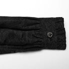 PUNK RAVE Women's Gothic Stand Collar Puff Sleeved Ruffled Shirt