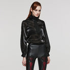PUNK RAVE Women's Gothic Stand Collar Rose Shirt