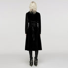 PUNK RAVE Women's Gothic Stand Collar Velvet Splice Coat