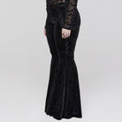 PUNK RAVE Women's Gothic Strappy Jacquard Flared Pants