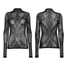 PUNK RAVE Women's Gothic Totem Mesh Shirt