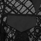 PUNK RAVE Women's Gothic Turn-down Collar Irregular Lace Jacket