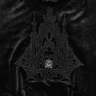 PUNK RAVE Women's Gothic Velvet Embroidered Ruffled High Neck Long Sleeve Dress