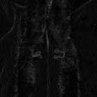 PUNK RAVE Women's Gothic Vintage Embroidered Faux Fur Trim Velvet Cloak