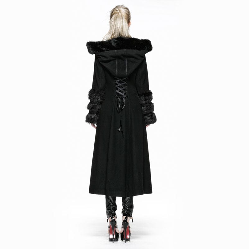 PUNK RAVE Women's Gothic Women's Hooded Overcoat