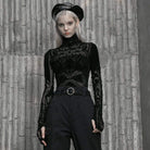 PUNK RAVE Women's Grunge Geometric Pattern Long Sleeve Shirts