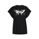 PUNK RAVE Women's Grunge Off Shouder Butterfly Printed Casual Tee