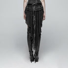 PUNK RAVE Women's Lolia Lace-up Lace Hem Velvet Shorts With Long Ruffles