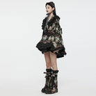 PUNK RAVE Women's Lolita Floral Printed Ruffled Kimono Dress Set