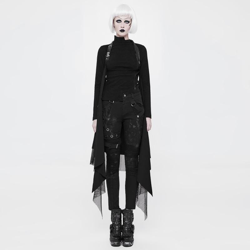 PUNK RAVE Women's Long Layered Punk Shrug