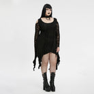 PUNK RAVE Women's Plus Size Gothic Irregular Off-the-shoulder Ruffled Witch Dress