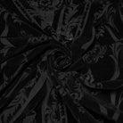 PUNK RAVE Women's Plus Size Gothic Lace-up Sheer Flocked Mesh Skirt