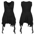 PUNK RAVE Women's Plus Size Gothic Plunging Irregular Ripped Honeymoon Dress