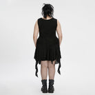PUNK RAVE Women's Plus Size Gothic Plunging Irregular Ripped Honeymoon Dress