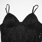 PUNK RAVE Women's Plus Size Gothic Plunging Split Lace Evening Slip Dress