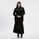 PUNK RAVE Women's Plus Size Gothic Puff Sleeved Gradient Velvet Shirt