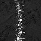 PUNK RAVE Women's Plus Size Gothic Ripped Mesh Splice Coat with Hood