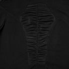 PUNK RAVE Women's Plus Size Gothic Stand Collar Mesh Splice Shirt